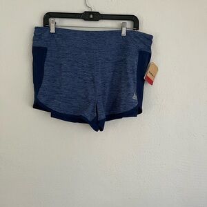 Reebok Woman Navy Blue Heather Training Short, Size XL